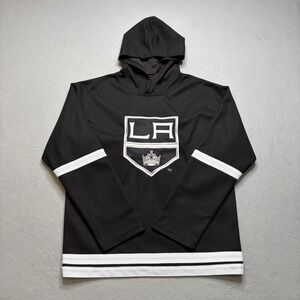 NHL‎ Hoodie Mens Medium Black LA Kings Vintage Y2K Mesh Hockey Jersey Hoodie